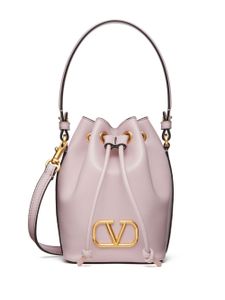 Valentino Garavani mini sac seau en cuir à détail VLogo - Violet