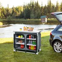 Buiten Kampeer Kooktafel met Opbergruimte Draagbare Aluminium Keuken Kooktoestel met Rits voor Feesten Picknicken BBQ Tafel Grijs Buiten Kampeer Kooktafel met Opbergruimte Draagbare Aluminium Keuken Kooktoestel met Rits voor Feesten Picknicken BBQ Tafel Grijs