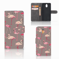 Nokia 3.1 (2018) Telefoonhoesje met Pasjes Flamingo