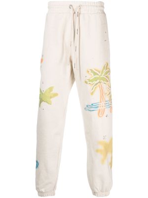 Palm Angels pantalon de jogging à imprimé Palm Neon - Blanc