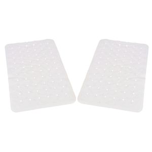 Set van 2x stuks witte anti-slip badmat 36 x 57 cm rechthoekig