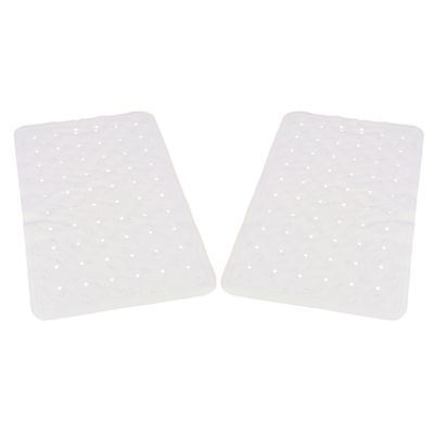Set van 2x stuks witte anti-slip badmat 36 x 57 cm rechthoekig