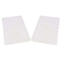 Set van 2x stuks witte anti-slip badmat 36 x 57 cm rechthoekig - thumbnail