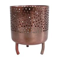 Gifts Amsterdam metalen theelichthouder luca 10x8 cm koper