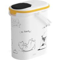 CURVER Voedselcontainer Diner wordt geserveerd - 4 kg - 10 L - Wit en zwart - Voor hond