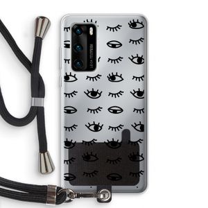 Eye pattern #2: Huawei P40 Transparant Hoesje met koord