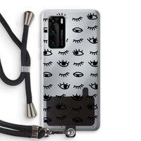 Eye pattern #2: Huawei P40 Transparant Hoesje met koord Eye pattern #2: Huawei P40 Transparant Hoesje met koord