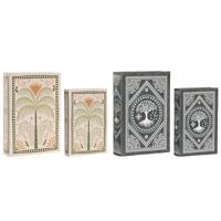 Decoratieve Doos Home ESPRIT Blauw Groen Hout MDF (2 Stuks)