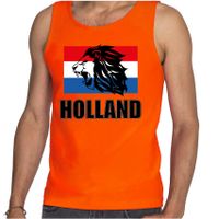 Tanktop Holland met leeuw en vlag Holland / Nederland supporter EK/ WK voor oranje voor dames - thumbnail