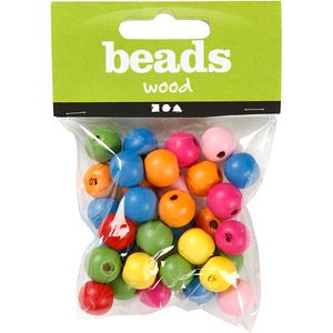 Creativ Company Houten kralen mix 12mm, 40st.