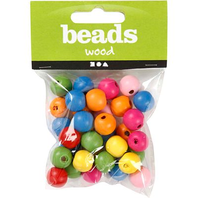 Creativ Company Houten kralen mix 12mm, 40st.