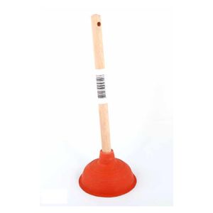 Toilet/gootsteen ontstopper plopper met houten steel 40 cm