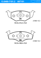 Remblokkenset, schijfrem ATE, u.a. für VW, Seat