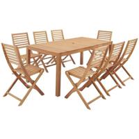 Tuinset 8 personen - Tafel 180 x 90 cm + 8 klapstoelen - Eucalyptushout FSC