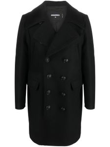 DSQUARED2 manteau double boutons à logo - Noir