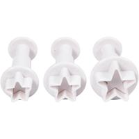 Creativ Company Uitsteekvormen met stempel, ster, d 2,1+2,3+2,6 cm, wit, 3 stuk/ 1 doos