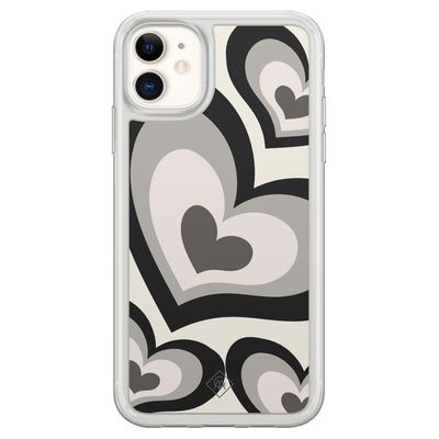 iPhone 11 hybride hoesje - Hart swirl zwart iPhone 11 hybride hoesje - Hart swirl zwart