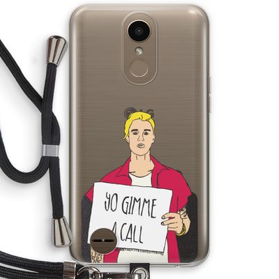 Gimme a call: LG K10 (2017) Transparant Hoesje met koord