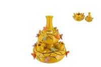 Bird vase yellow bubbles 23x25 cm - Daan kromhout design