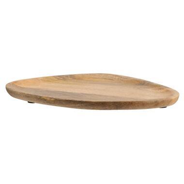 Dienblad Senne - naturel - mangohout - 1,5x30x22 cm - Leen Bakker