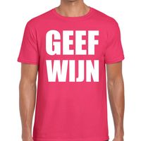 Geef Wijn t-shirt roze heren