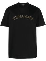 Versace t-shirt en coton à logo brodé - Noir