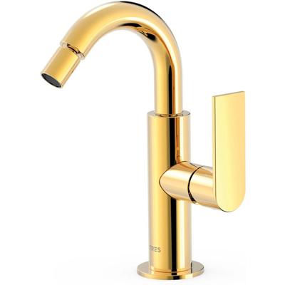 Bidetkraan Tres Loft | Opbouw | Mengkraan | 1-hendel | Rond | 24k Goud glans