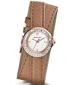 Horlogeband Michael Kors MK2338 Onderliggend Leder Beige 12mm