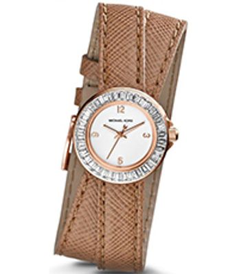 Horlogeband Michael Kors MK2338 Onderliggend Leder Beige 12mm