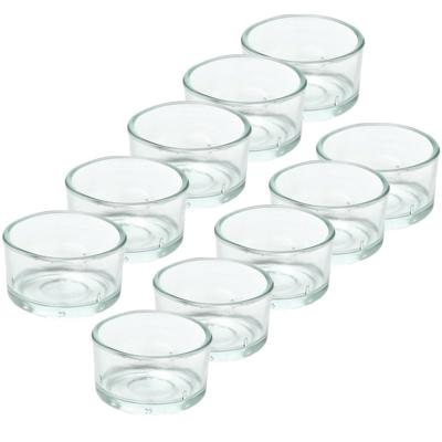 Trend Candles theelichthouder - 10x - glas - transparant - 4x3 cm - waxinelicht