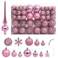 VidaXL 111-delige Kerstballenset polystyreen roze