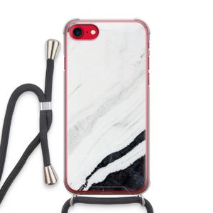 Elegante marmer: iPhone SE 2020 Transparant Hoesje met koord