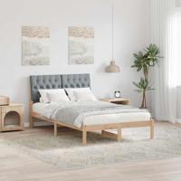 Bedframe met Gevoerd Hoofdgedeelte Bruin 120 x 190 cm