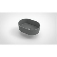 Opbouw waskom Arcqua Case ovaal 40x28 mat grijs - thumbnail