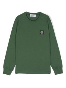 Stone Island Junior sweat à patch logo - Vert