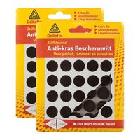 Anti-krasvilt - 40x - zwart - 17 mm - rond - zelfklevend - meubel beschermvilt - thumbnail