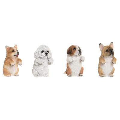 Decoratieve figuren Home ESPRIT Wit Bruin 8 x 8 x 14 cm (4 Stuks) Decoratieve figuren Home ESPRIT Wit Bruin 8 x 8 x 14 cm (4 Stuks)