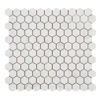 Mozaïektegel Ore Ceramics Hexagon 6802.10.00.00 WAMoz.295X295 White 7mm Mat Hexagon