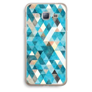Gekleurde driehoekjes blauw: Samsung Galaxy J3 (2016) Transparant Hoesje