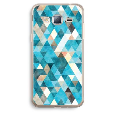 Gekleurde driehoekjes blauw: Samsung Galaxy J3 (2016) Transparant Hoesje