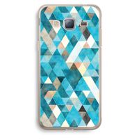 Gekleurde driehoekjes blauw: Samsung Galaxy J3 (2016) Transparant Hoesje