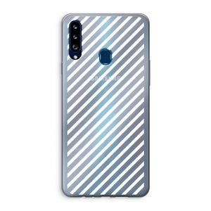 Strepen zwart-wit: Samsung Galaxy A20s Transparant Hoesje