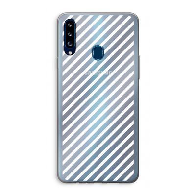 Strepen zwart-wit: Samsung Galaxy A20s Transparant Hoesje