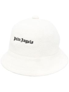 Palm Angels bob à logo brodé - Blanc