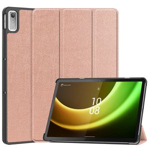 Basey Lenovo Tab P11 (2e Gen) Hoesje Kunstleer Hoes Case Cover -Rose Goud