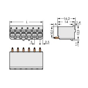 WAGO 2092-1174/000-5000 Male behuizing (board) 2092 Totaal aantal polen: 4 Rastermaat: 5 mm Inhoud: 200 stuk(s)