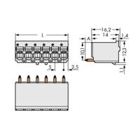 WAGO 2092-1174/000-5000 Male behuizing (board) 2092 Totaal aantal polen: 4 Rastermaat: 5 mm Inhoud: 200 stuk(s)