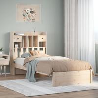 Bed met boekenkast zonder matras massief grenenhout 90x200 cm