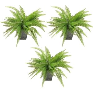 3x Kunstplanten varen 33 cm groen in pot