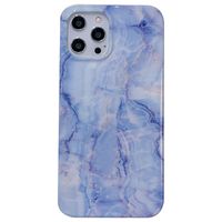 iPhone SE 2022 hoesje - Backcover - Softcase - Marmer - Marmerprint - TPU - Blauw/Paars - thumbnail